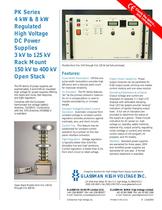 PK Series 4 kW & 8 kW Regulated High Voltage DC Power Supplies 3 kV to 125 kV Rack Mount 150 kV to 400 kV Open Stack