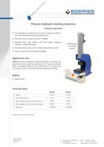 Data sheet pneumo-hydraulic marking machines