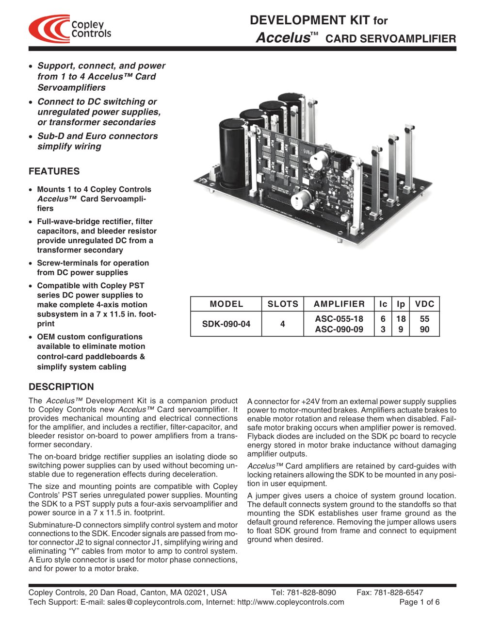 Accelus Card Development Kit - Copley Controls