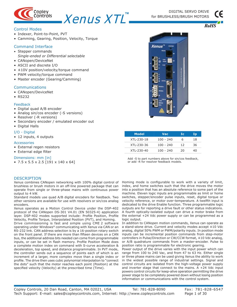 Xenus XTL - Copley Controls