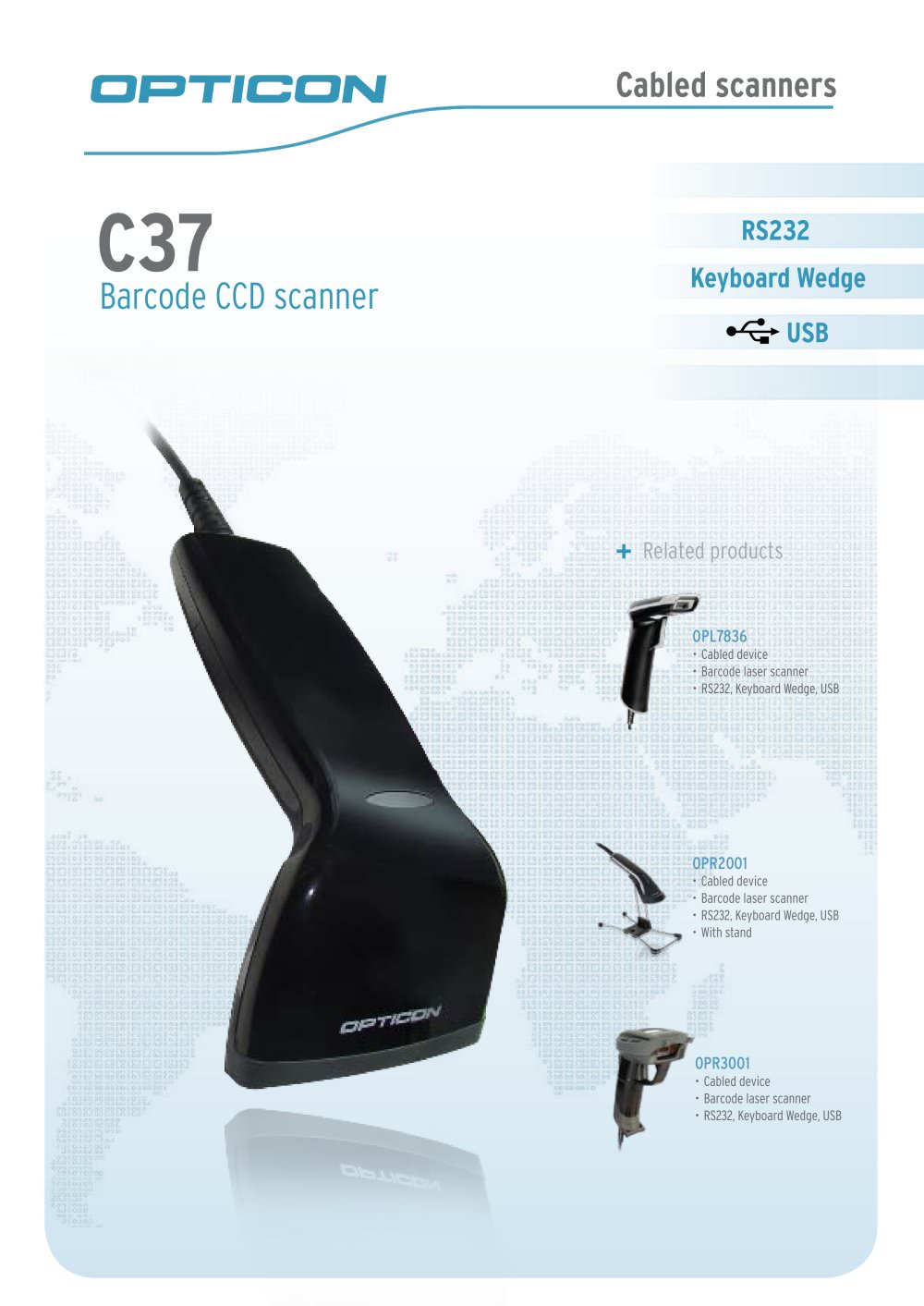 hand-held CCD scanner - OPTICON