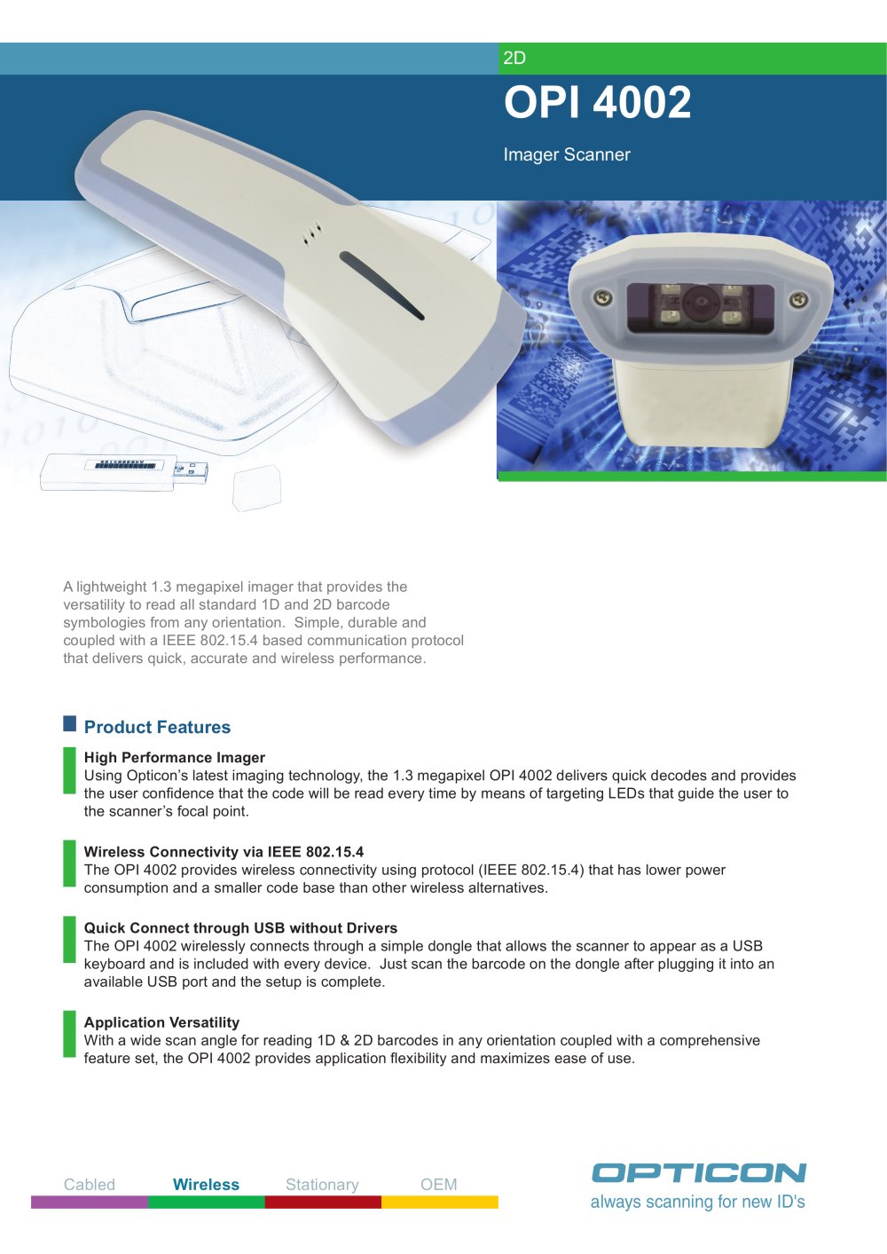 OPI 4002 Imager Scanner - OPTICON