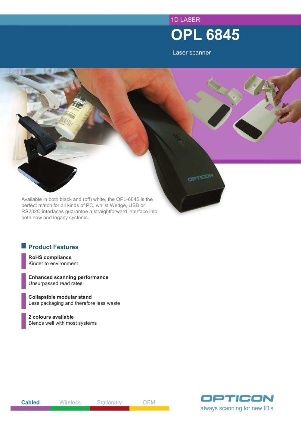 OPL 6845 Laser scanner - OPTICON