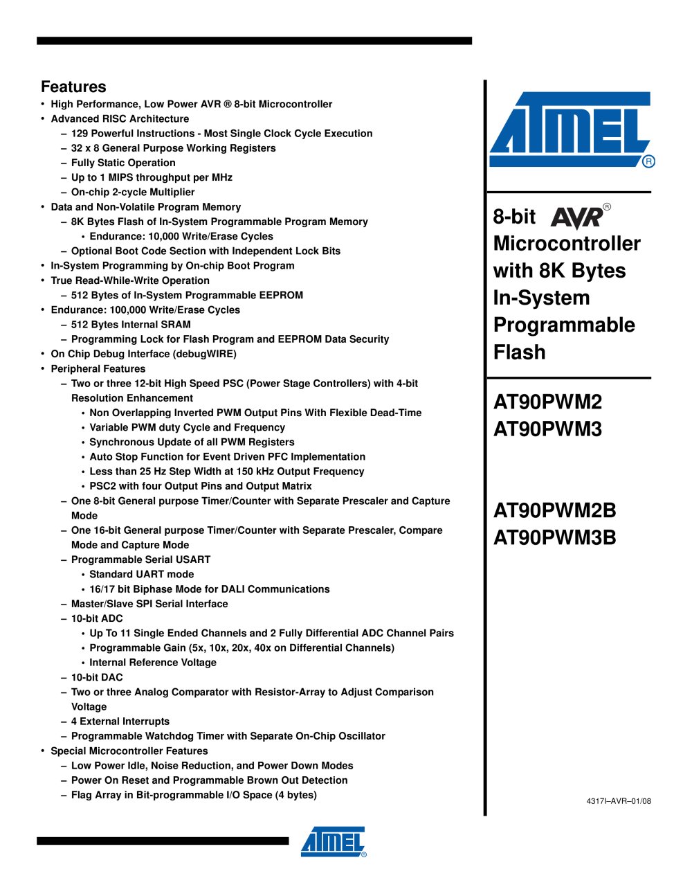 AT90PWM2, AT90PWM3, AT90PWM2B, AT90PWM3B - Atmel
