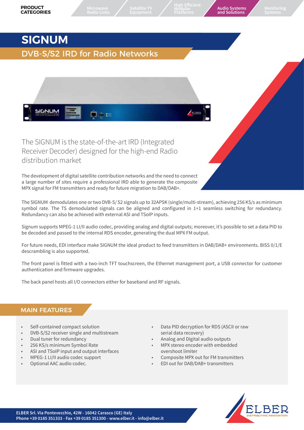 Signum Elber S R L Pdf Catalogue Technical Doentation Signum 1 2 Pages