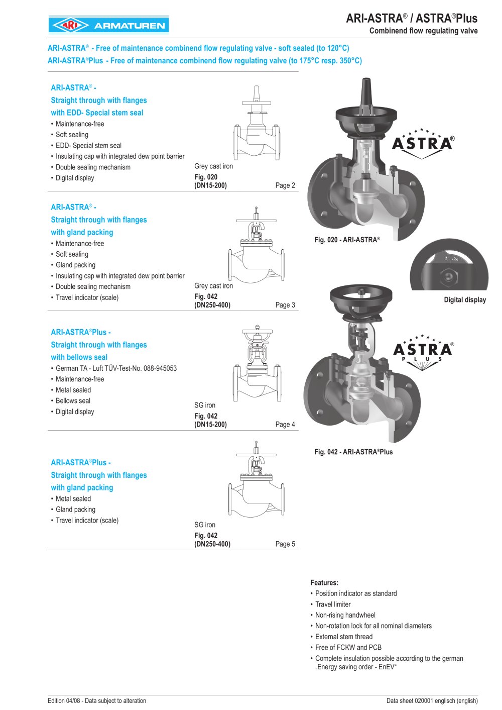 Free of maintenance combinend flow regulating valve - soft sealed - ARI-Armaturen