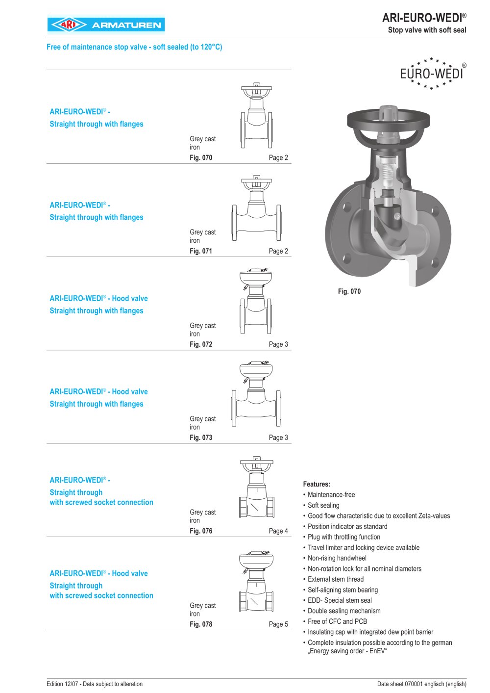 Free of maintenance stop valve - soft sealed - ARI-Armaturen