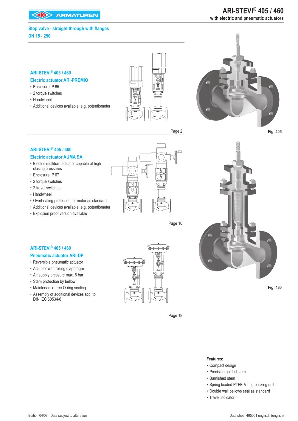Stop valve in straightway form DN 15-250 - ARI-Armaturen
