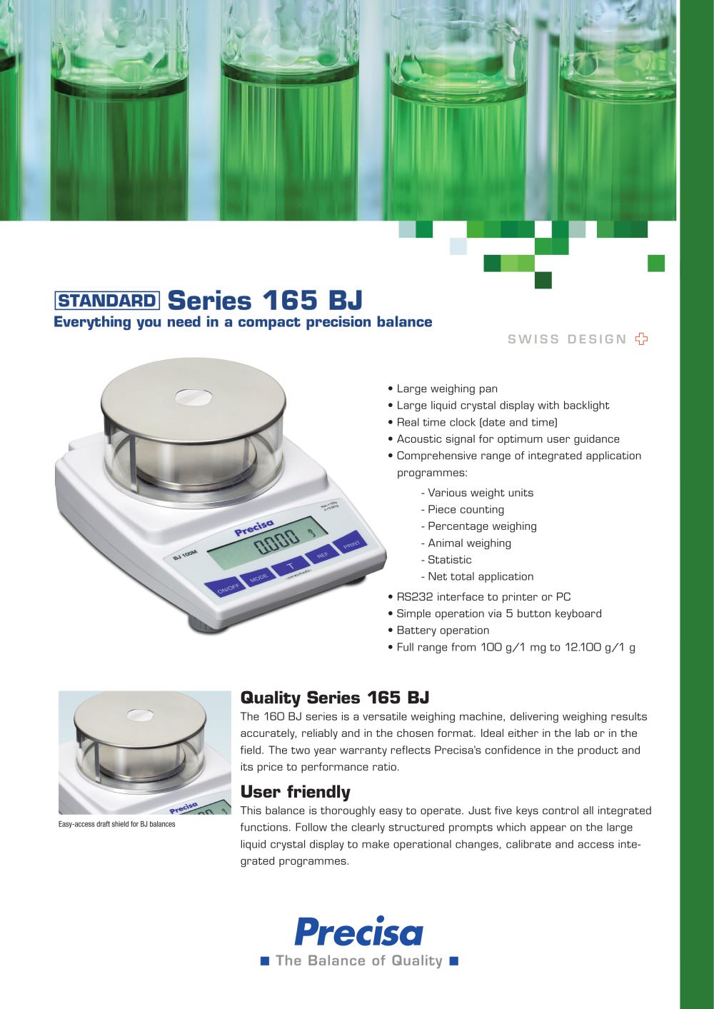BJ 165 Series Compact balance - Precisa Gravimetrics AG