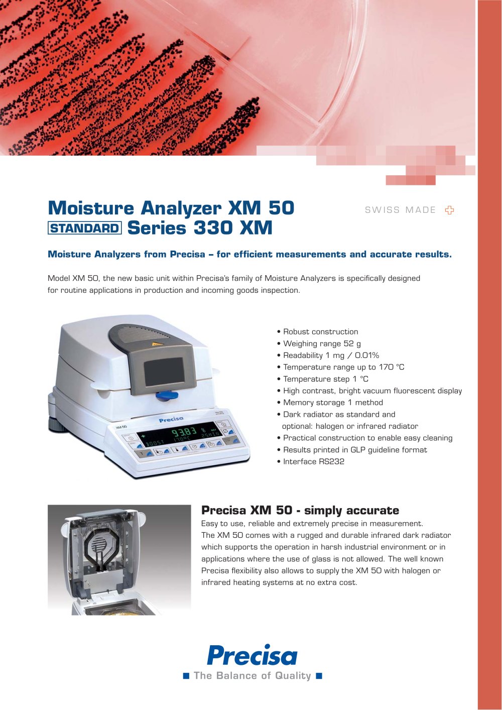 XM50 Basic Moisture Analyzer - Precisa Gravimetrics AG