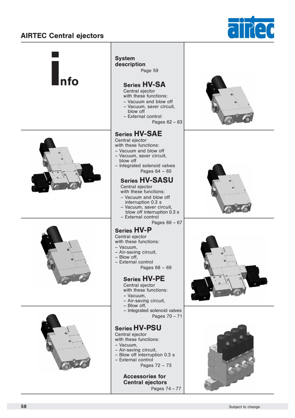 AIRTEC Central ejectors - AIRTEC Pneumatic