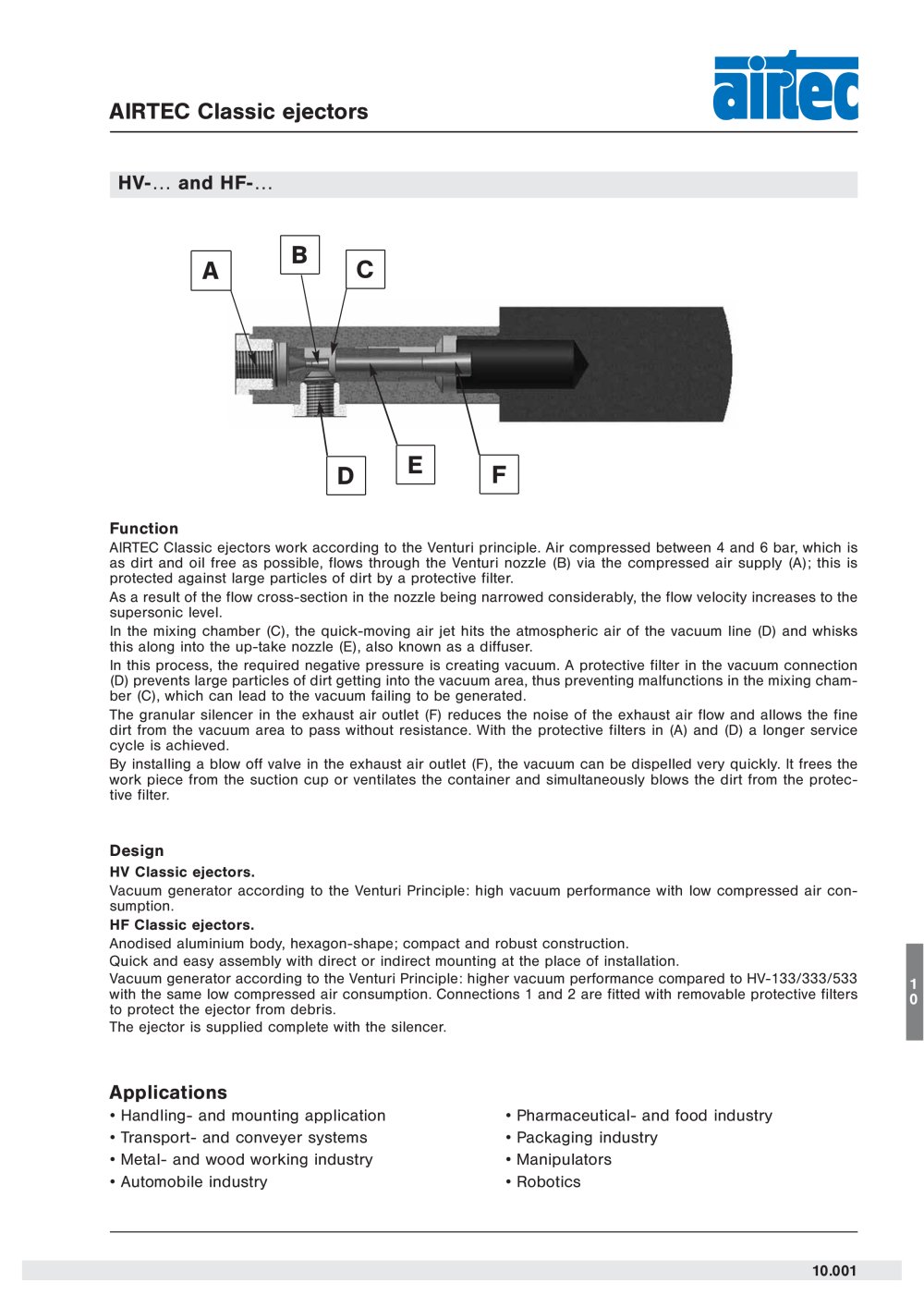 AIRTEC Classic ejectors - AIRTEC Pneumatic