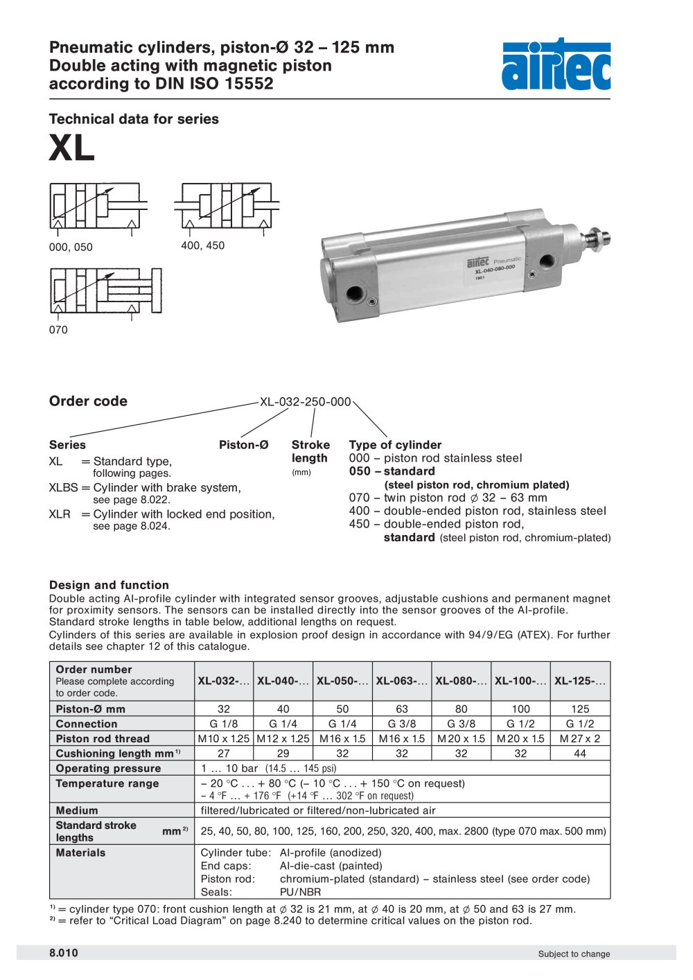standard cylinder - AIRTEC Pneumatic