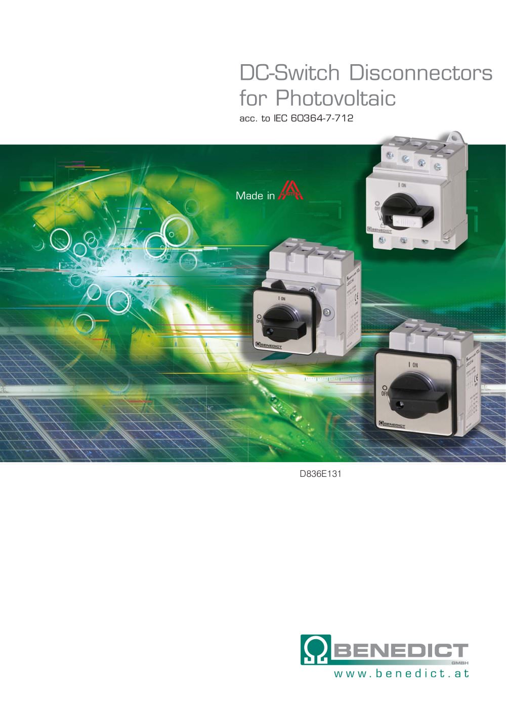 DC-Switch Disconnectors for Photovoltaic - BENEDIKT & J&Auml;GER