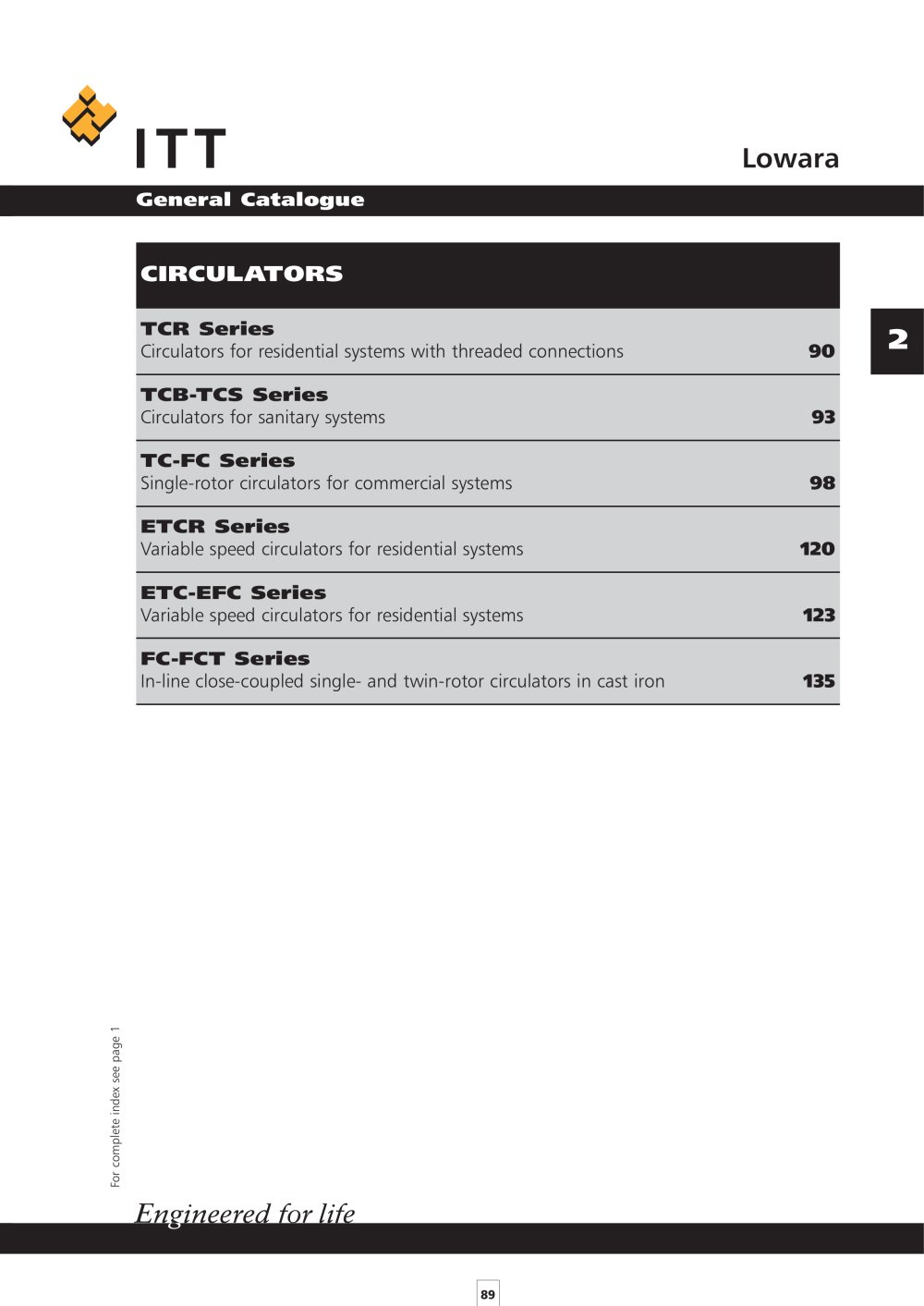 Lowara catalogue 50 Hz Circulators - LOWARA