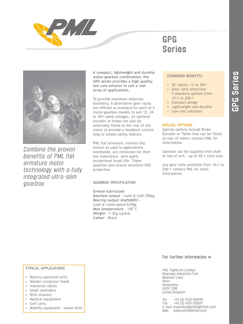 GPG Series Gearmotors - Pinted Motor Works