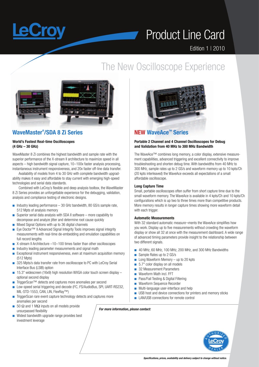 Oscilloscope Product Overview - LeCroy