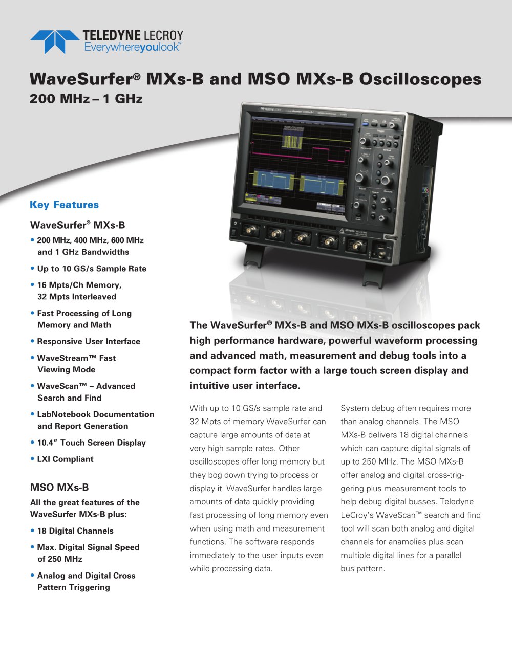 WaveSurfer MXs-B and MSO MXs-B Oscilloscopes - LeCroy