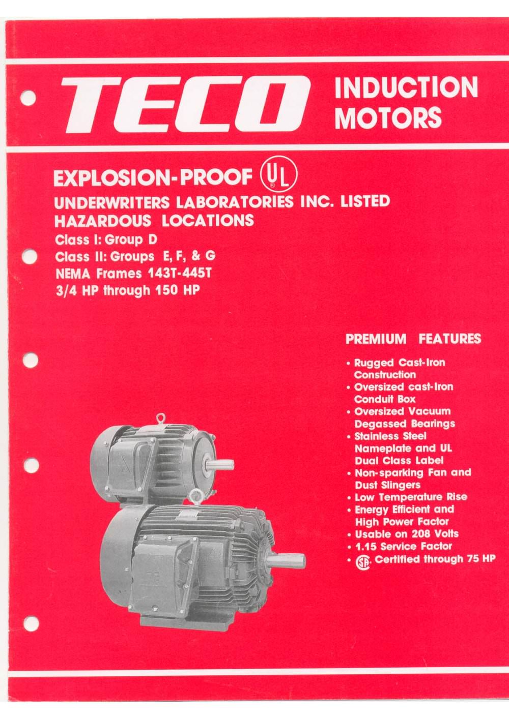 TECO Explosion-Proof Induction Motor-Nema Frame - TECO Industrial Motors & Applications