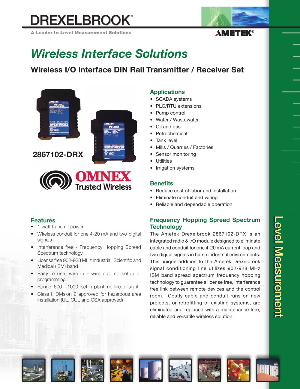 Din Rail Transmitter - Receiver Set - AMETEK Drexelbrook