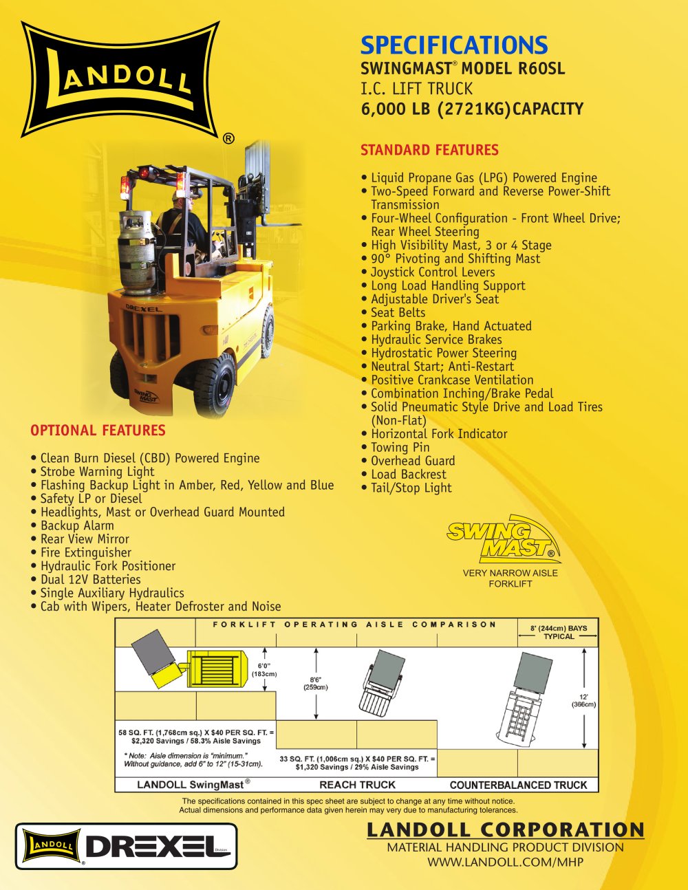 Landoll Corporation Drexel R60SL Forklift Truck - Landoll