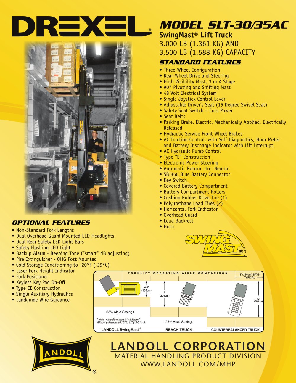 Landoll Corporation Drexel SLT30/35 AC Narrow Aisle Forklift Truck - Landoll
