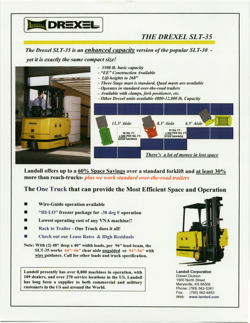 SLT 35 Drexel Very Narrow Aisle Forklift - Landoll