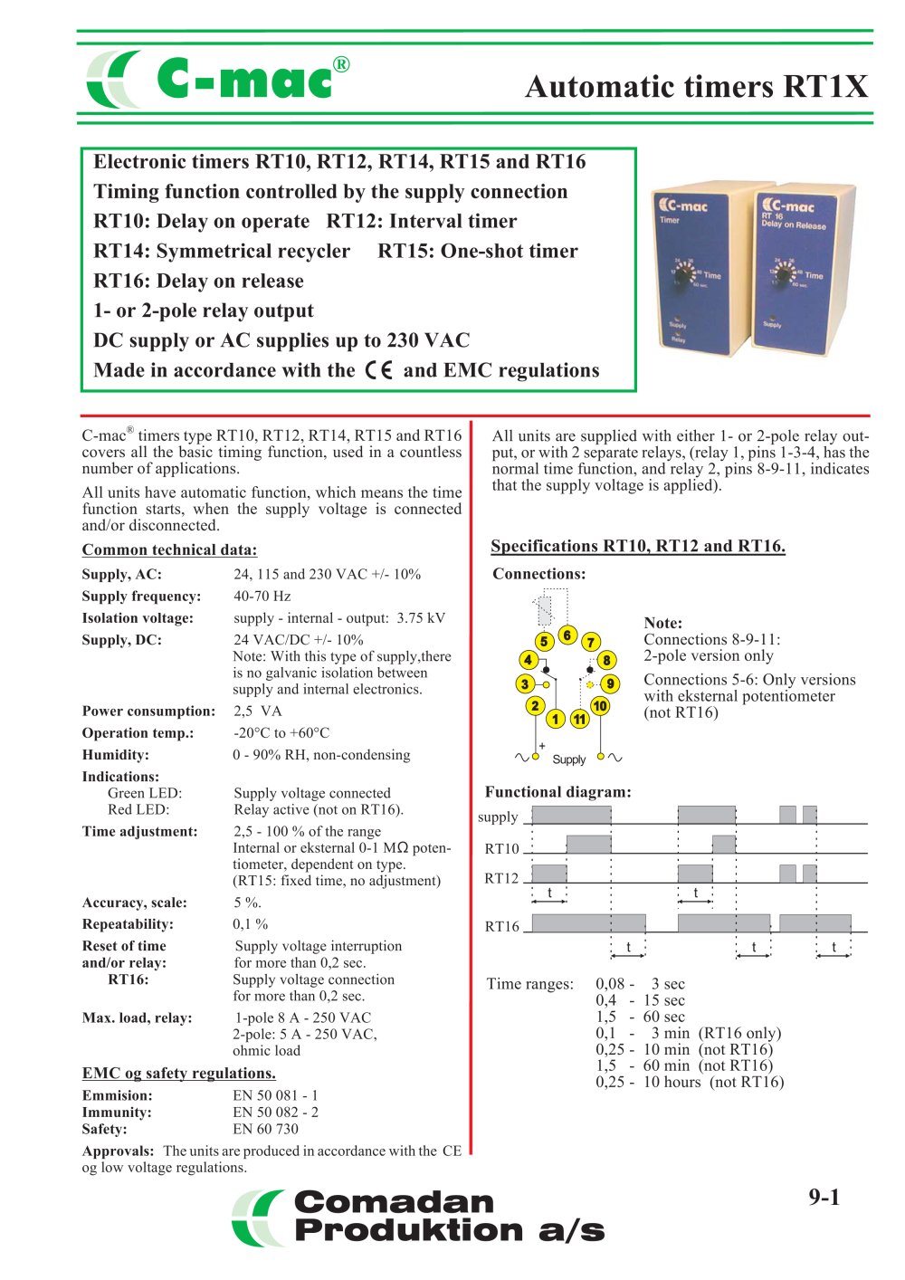 Automatic timers RT1X - COMADAN