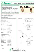 DWC-INA, DWC-VXV, Wind speed and wind direction sensors