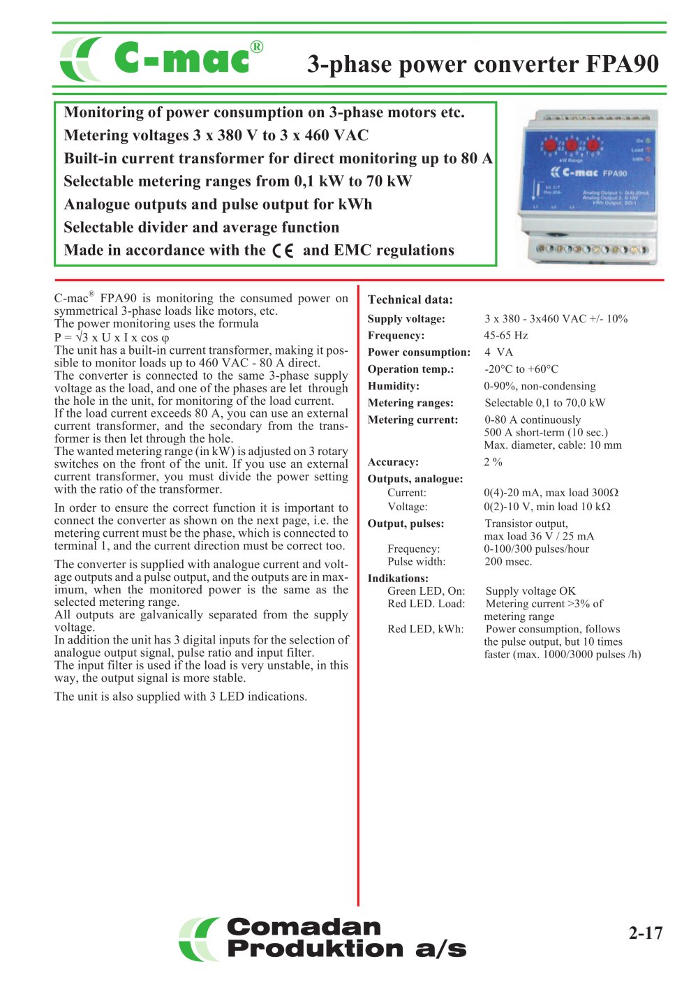 FPA90, Power converter - COMADAN