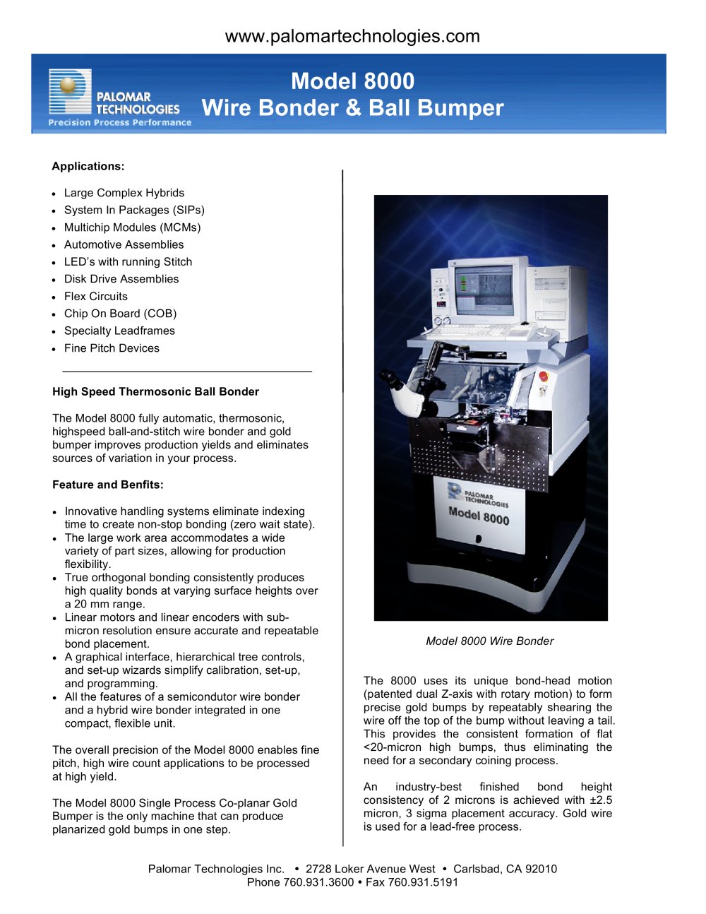 PALOMAR TECHNOLOGIES - 100434, 2686, 92853, 4709