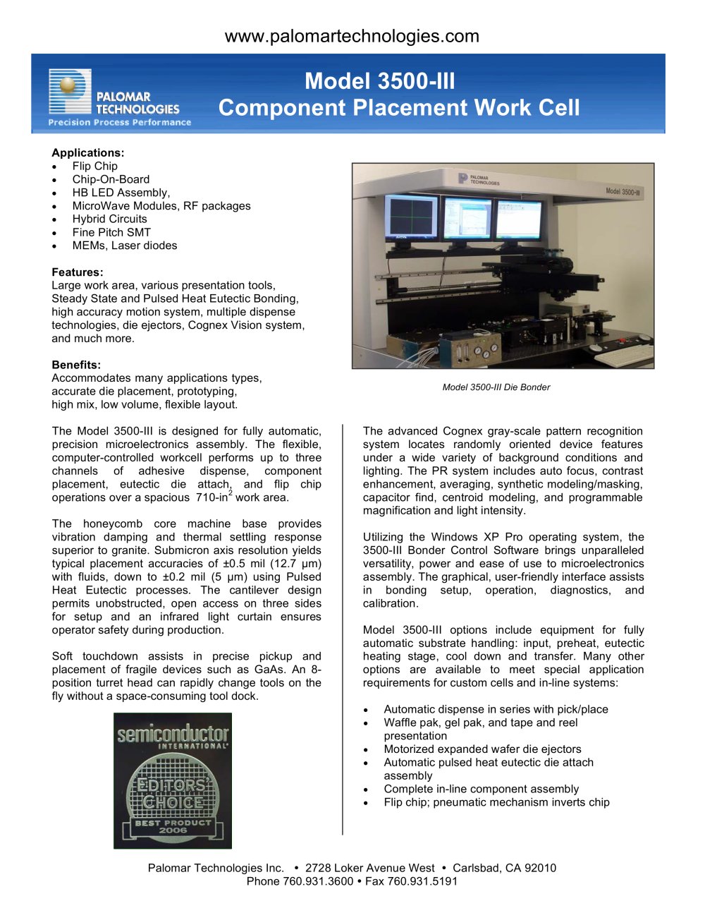 PALOMAR TECHNOLOGIES - 307178, 208629, 81053, 152465, 94103, 93707