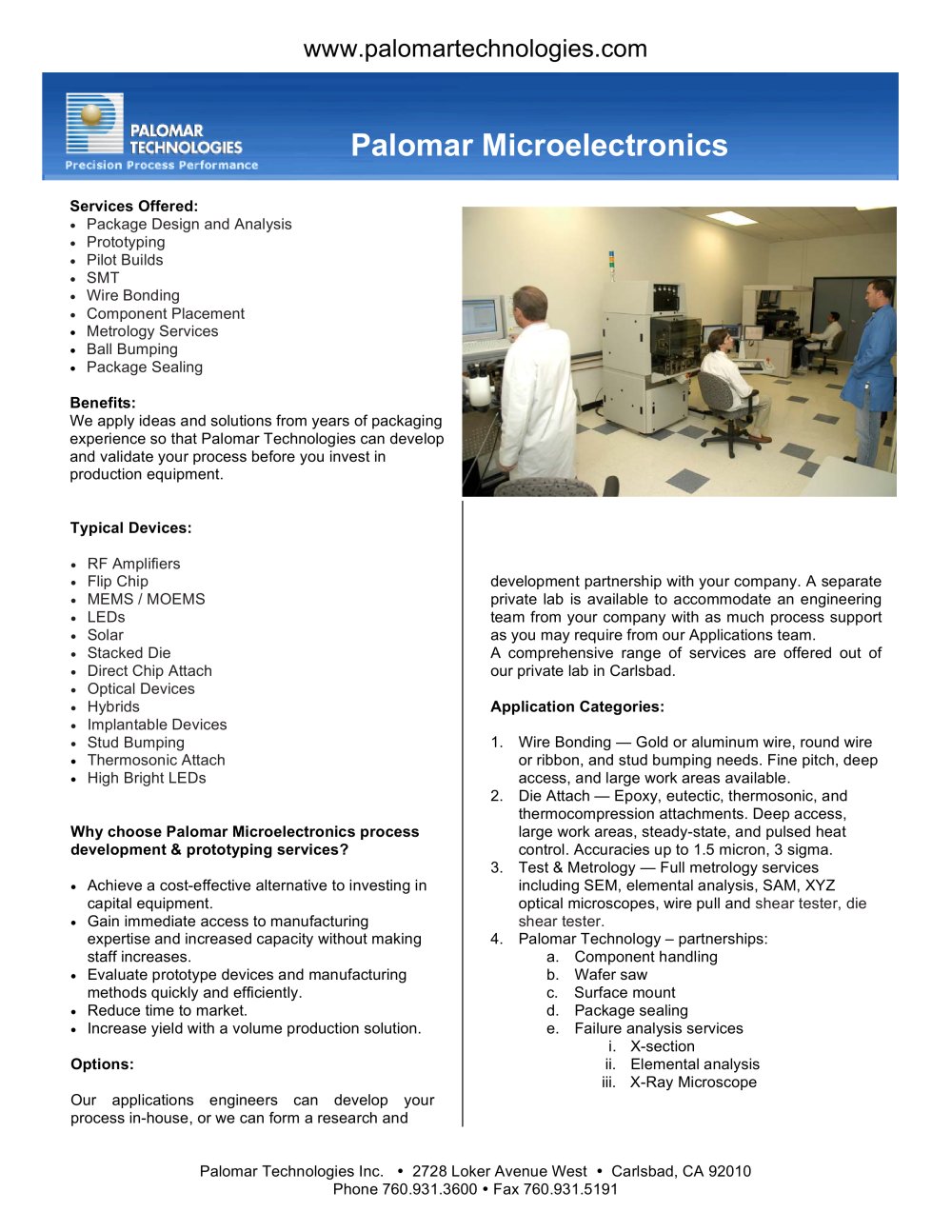 PALOMAR TECHNOLOGIES - 3696, 208373, 2647, 94957, 14718