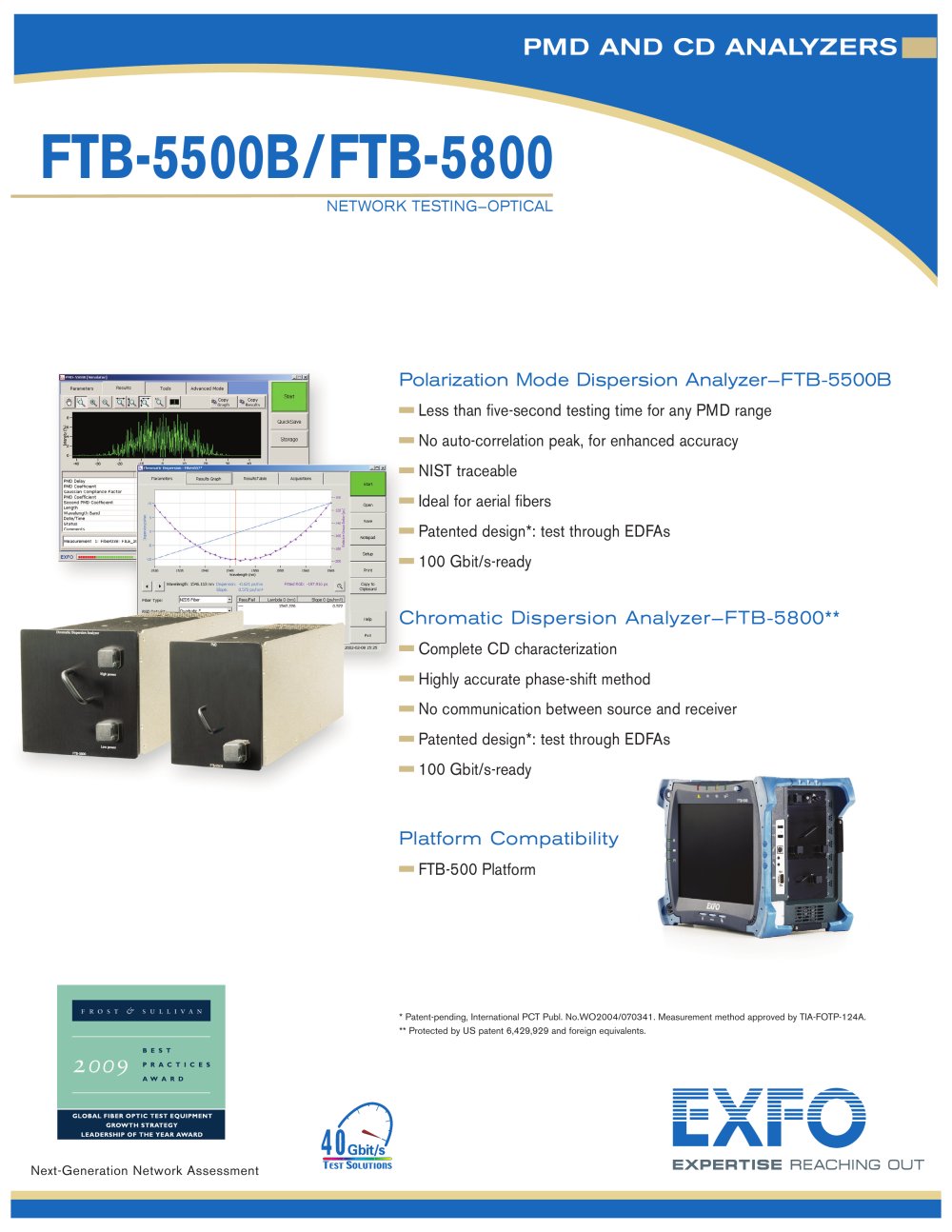 FTB-5500B/FTB-5800 PMD and CD Analyzers - EXFO