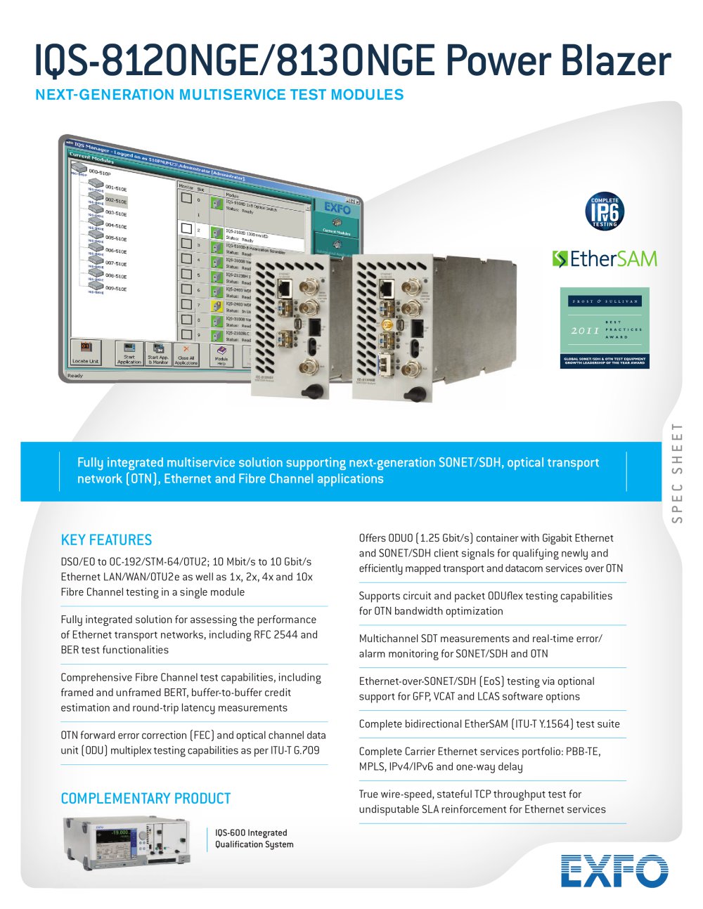 IQS-8120-8130NGE Next-Generation Multiservice - EXFO