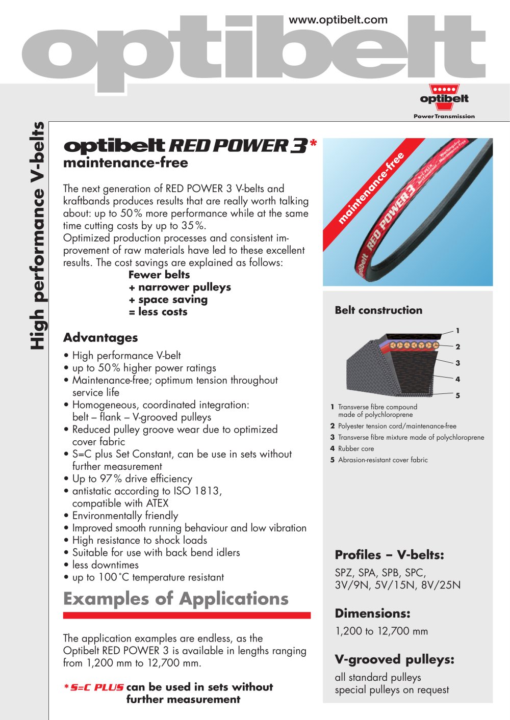 Optibelt RED POWER II S=C PLUS � maintenance-free - Optibelt