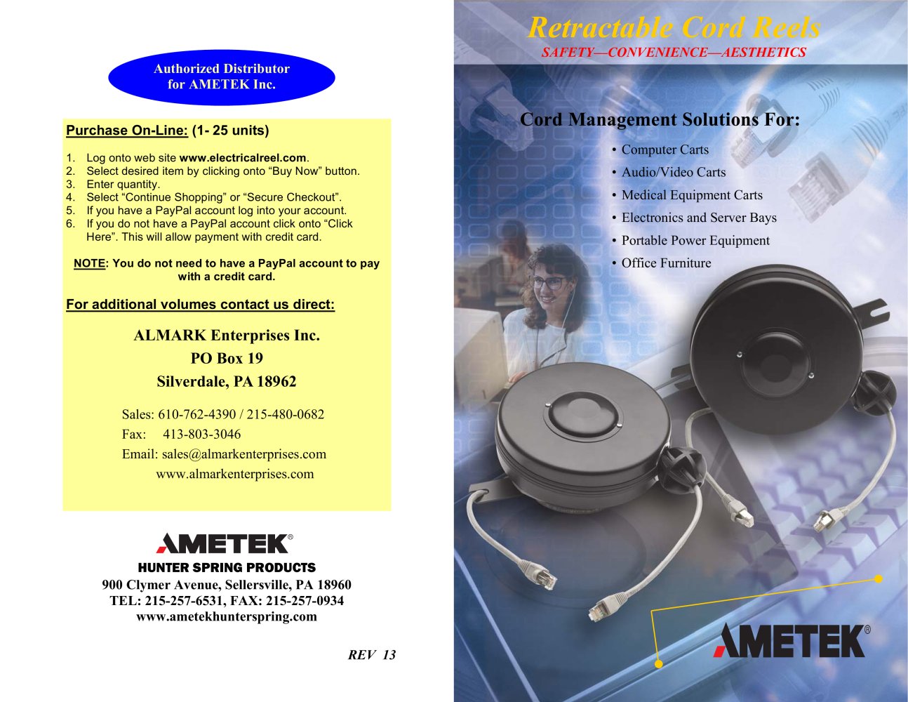 Retractable Cord Reels - AMETEK Hunter Products