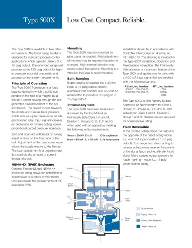T500 Electropneumatic Transducer (I/P, E/P)