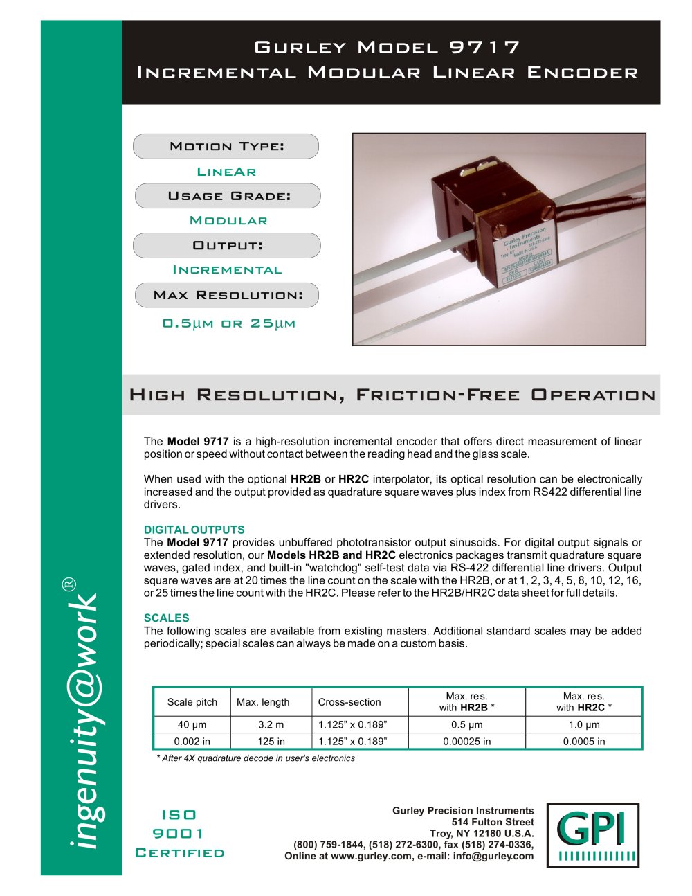 9717 Incremental Modular Encoder - GURLEY Precision Instruments