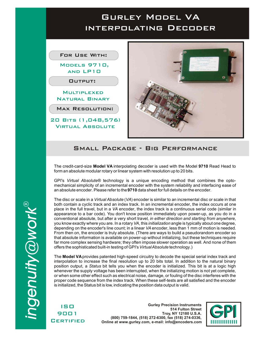 VA Virtual Absolute Incremental Decoder - GURLEY Precision Instruments