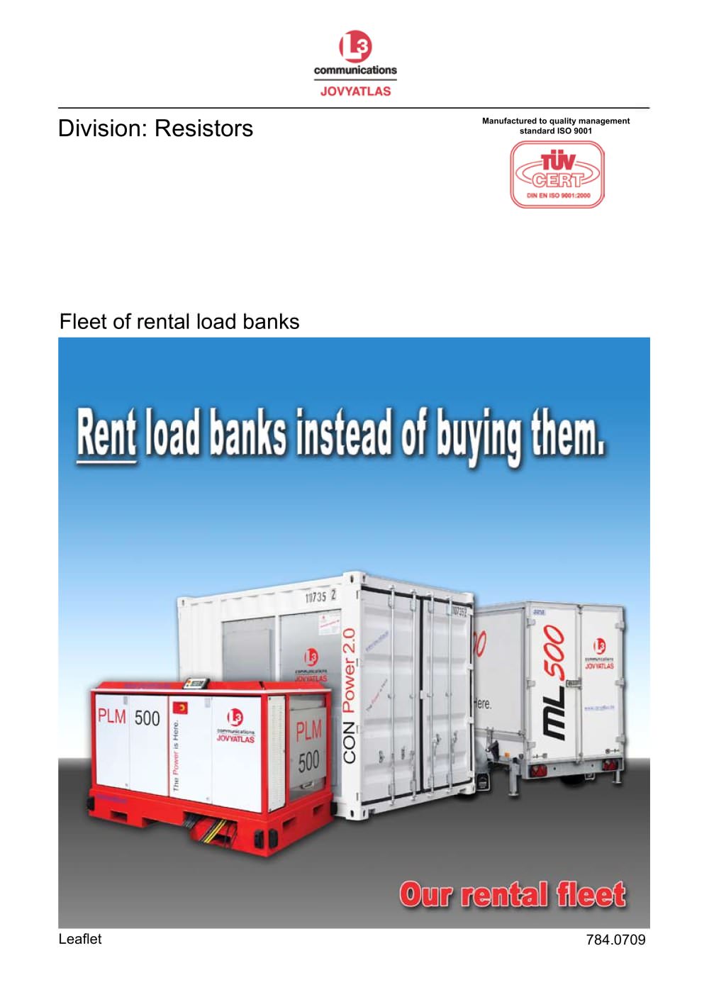 load banks for hire - JOVYATLAS