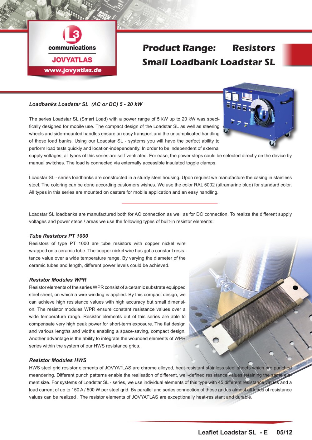Russian Version: small load banks up to 20 kW - JOVYATLAS