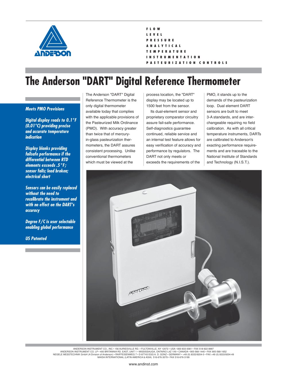 The Anderson "DART" Digital Reference Thermometer - Anderson Instrument