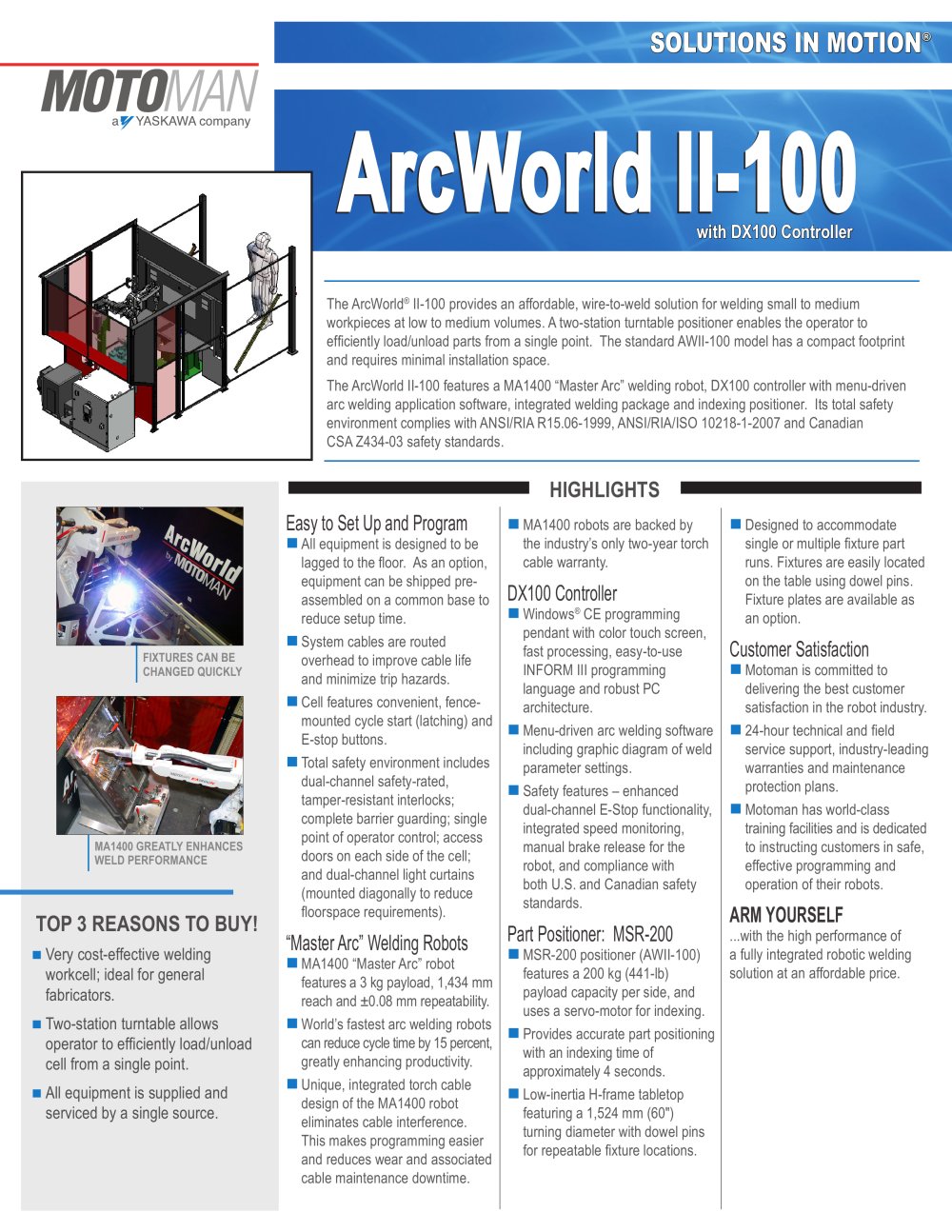 Motoman ArcWorld II-100 Welding Solution - MOTOMAN