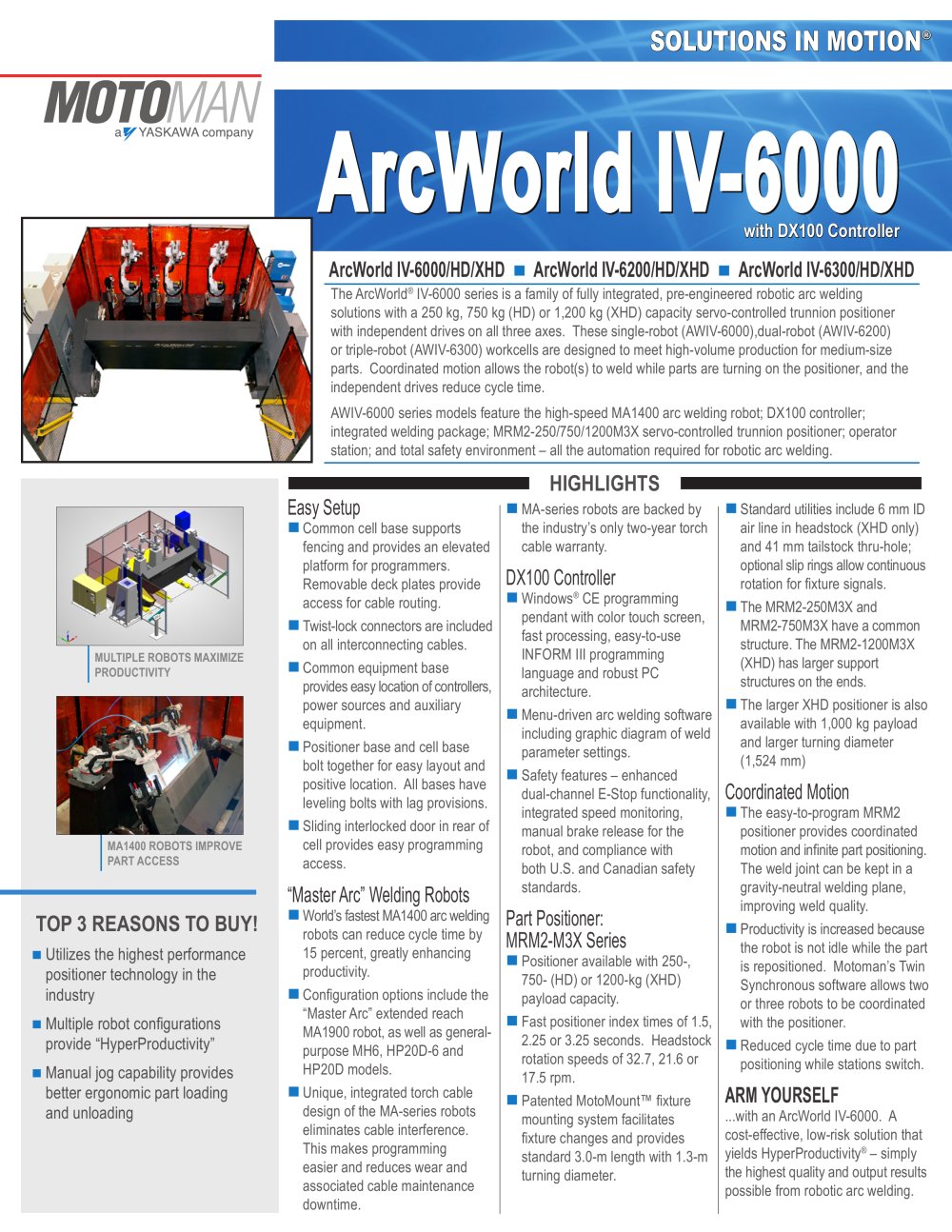 Motoman ArcWorld IV-6000 Welding Solution - MOTOMAN