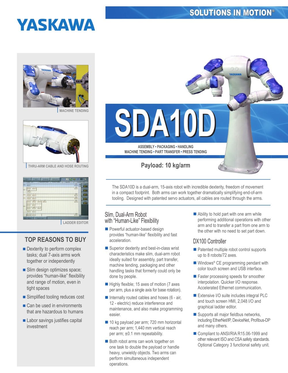 Motoman Dual Arm SDA10D Robot - MOTOMAN