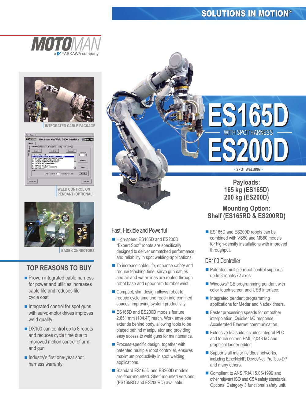 Motoman ES165D/ES200D Robots with Spot Harness - MOTOMAN