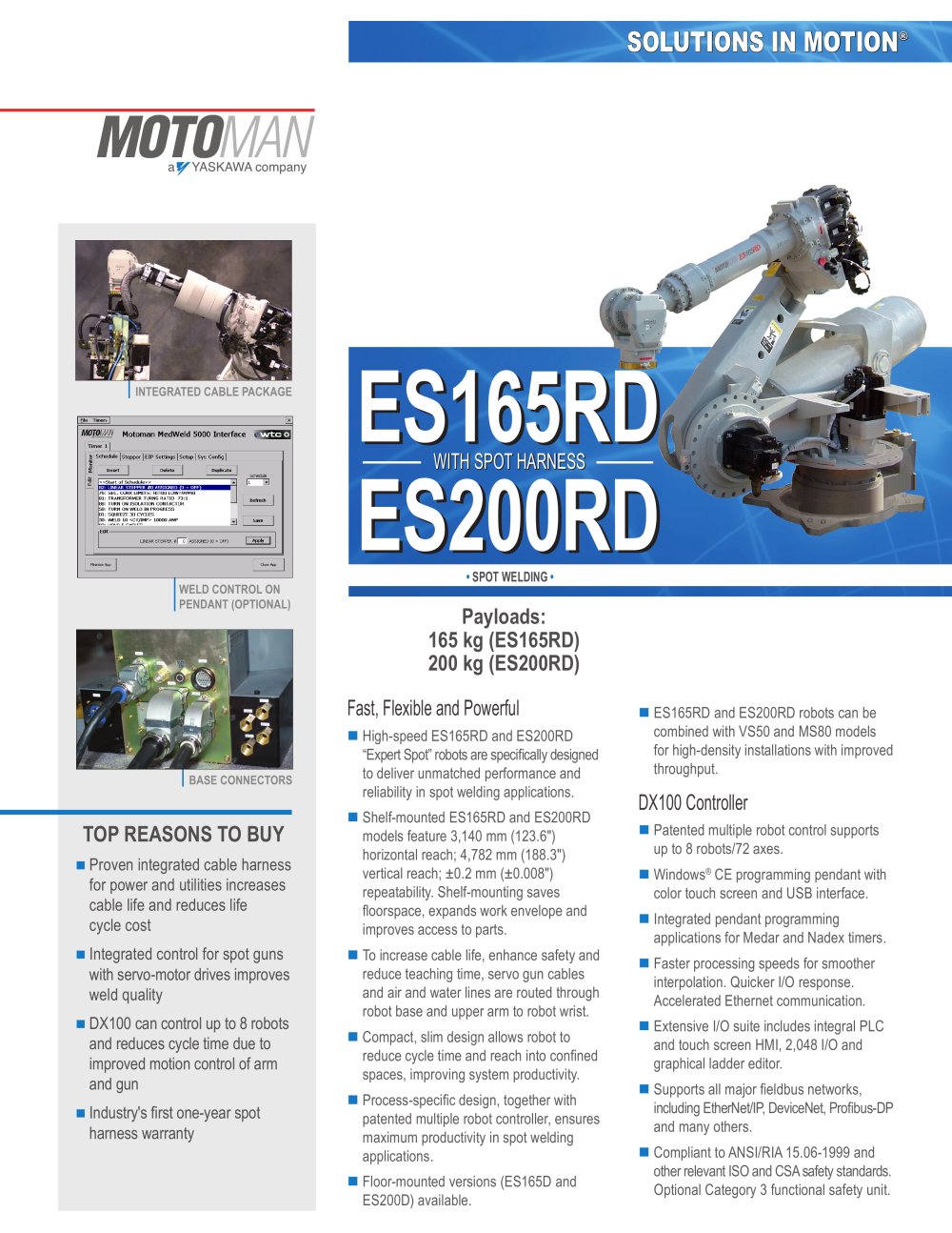 Motoman ES165RD/ES200RD Robots with Spot Harness - MOTOMAN