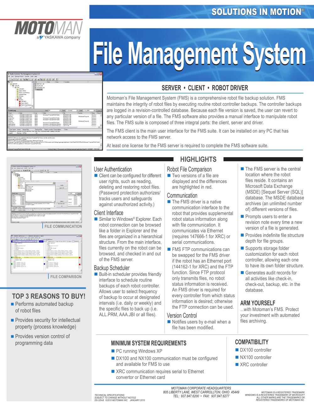 Motoman File Management System (FMS) - MOTOMAN