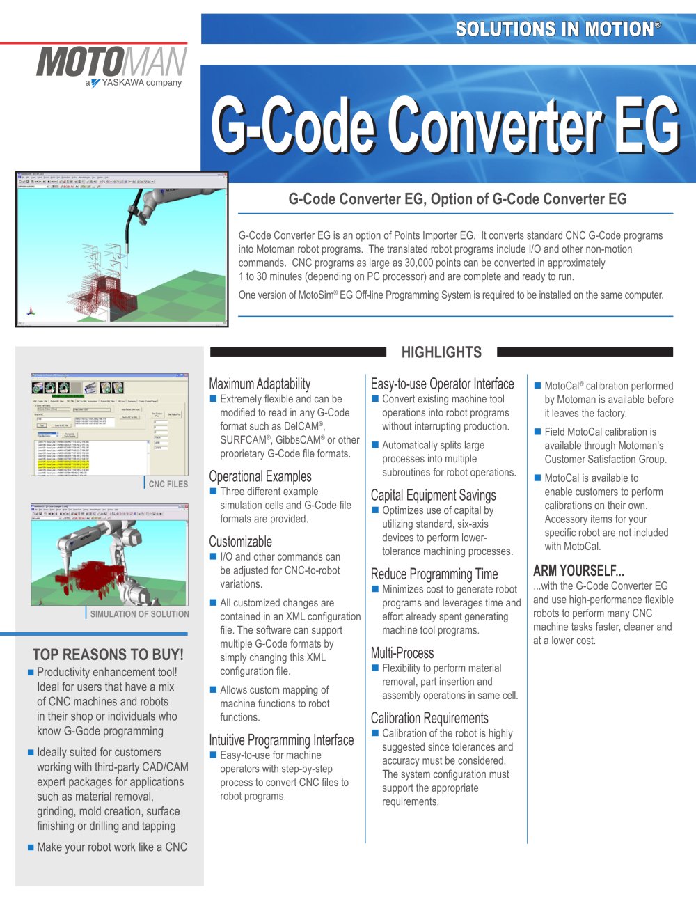 Motoman G-Code Converter EG - MOTOMAN